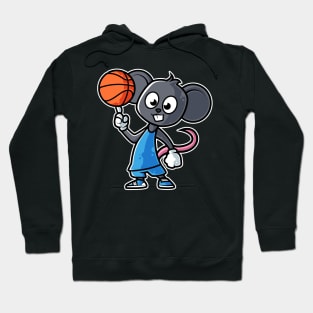 Mouse Basketball Game Day Funny Team Sports B-ball Rat graphic Hoodie